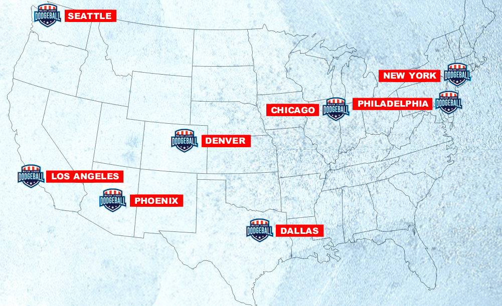 Major League Dodgeball Cities
